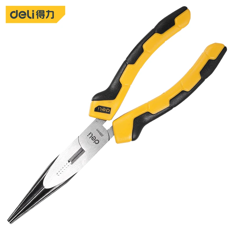 

deli Rubber handle needle nose pliers Grip handle PVC wrap adhesive Economy model 6 "# 55 High carbon steel DL2106