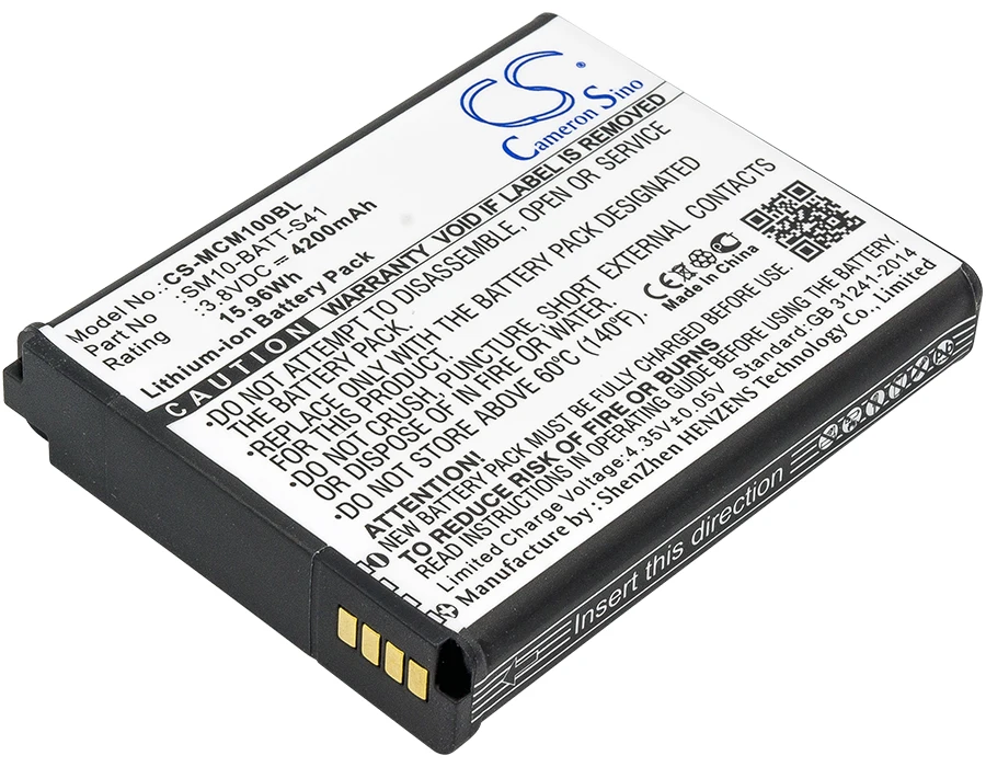 Replacement Battery for M3 Mobile SM10,SM10LTE PN:SM10-BATT-S41 4200mAh / 15.96Wh
