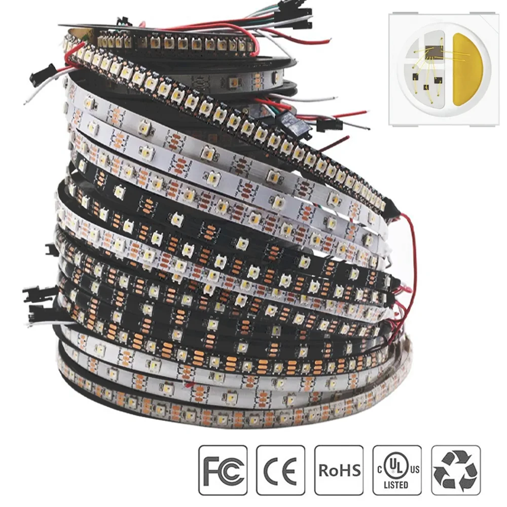 SK6812 Led Strip Lights Similar WS2812 4in1 light tape 30/60/144leds/m RGBCW/RGBNW/RGBWW Smart Addressable Dream Soft Lamp DC5V