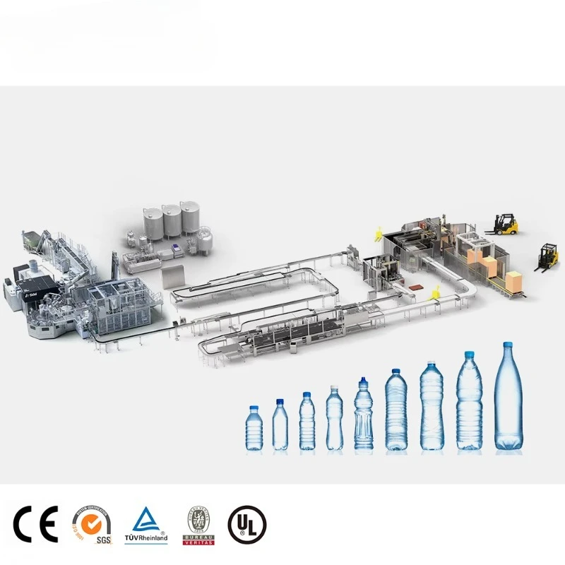 Customized Full Automatic 3 In 1 Small Business Water Making Filling Production Line 500ml PET Plastic Pure Mineral Water Bottli