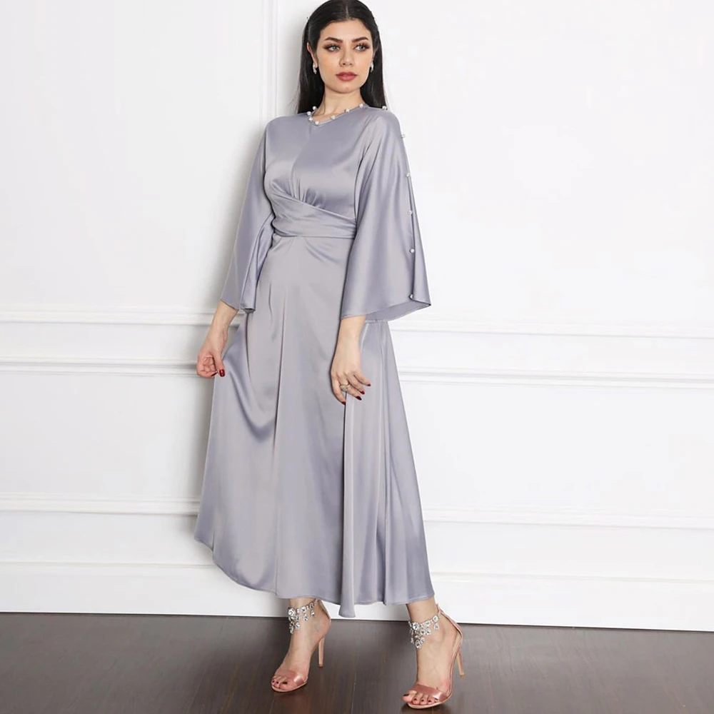 Soft Shiny Luxury Party Abaya Belted Dress Dubai Muslim Islam Abaya per le donne Kaftan Dress Kebaya caftano Marocain Femme Vestidos