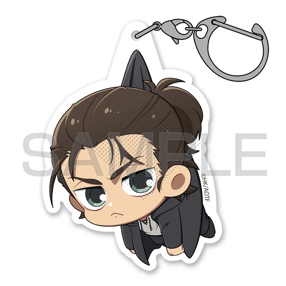 Game Hanji Zoe Levi Ackerman Mikasa Eren Yeager Armin Arlert Keychain Doll Anime Acrylic Keyring for Gift