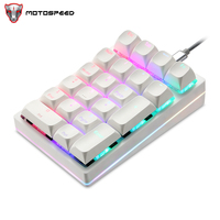 Motospeed K24Pro Mechanical Numeric Keypad White Hot-Swap Wired Keyboard Computer Numpad 21 Keys PBT Keycap For Laptop PC