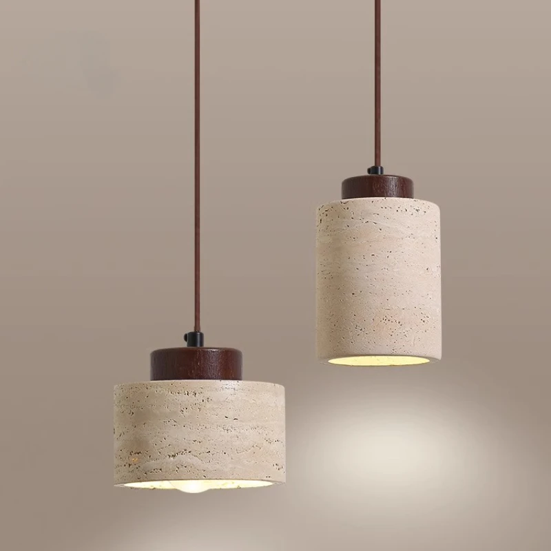 

Led Pendant Lamp Yellow Cave Stone Chandelier Bedroom Bedside Retro Nordic Restaurant Small Ceiling Hanging Light 110V 220V