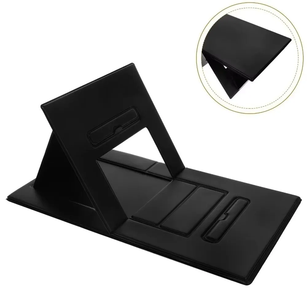 6-in-1 Function Foldable Laptop Stand PU Leather Surface Portable Computer Support Ultra-Thin Profile Adjustable