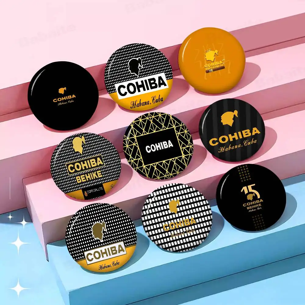 Broches Creativos con Diseño de Cigarrillos Cohiba, Caras Divertidas, Redondos, para Mochilas, Sombreros, Accesorios, Joyería, Regalos