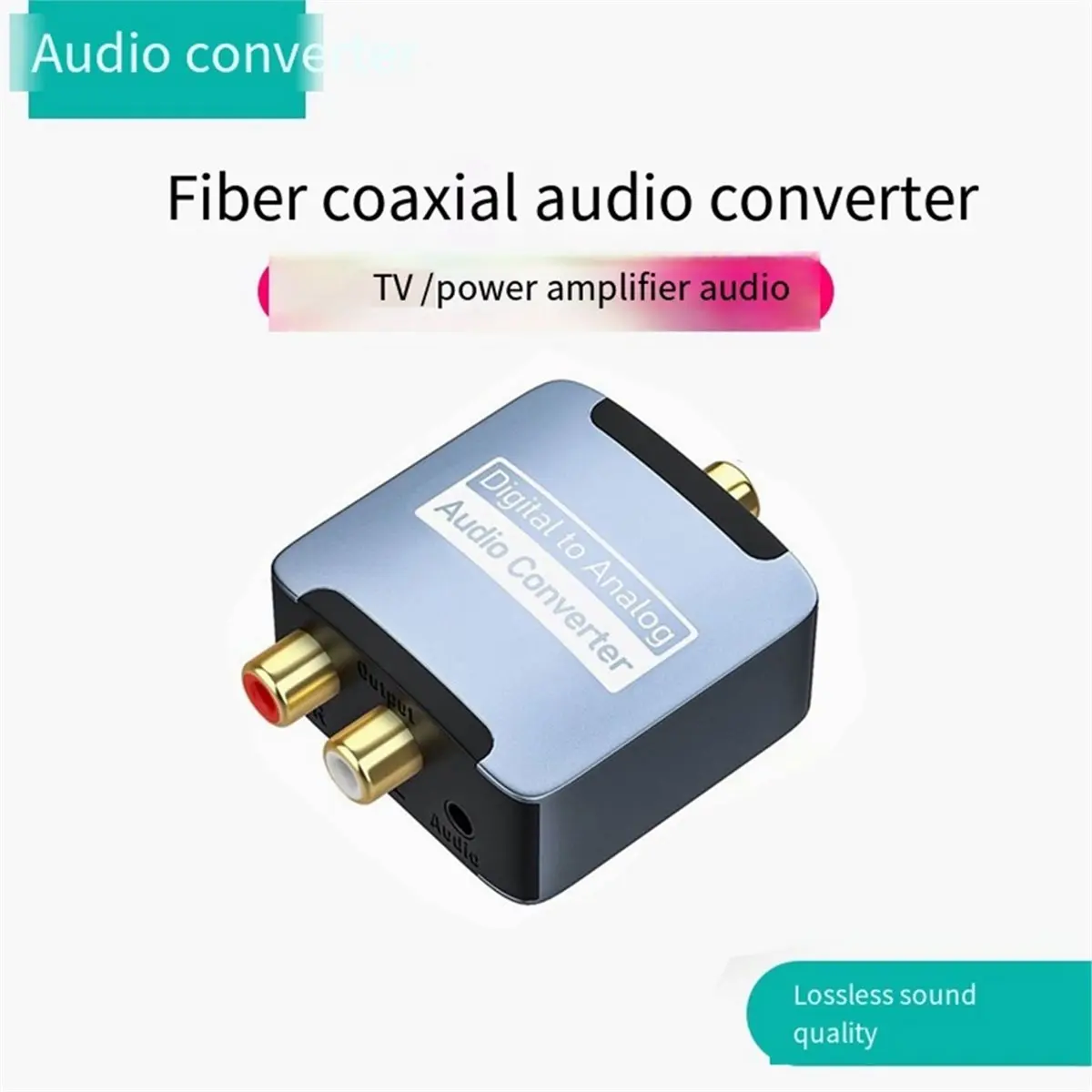 828 Mega Sale DAC Digital to Analog Audio Converter Optical SPDIF/Coaxial to RCA L/R Amplifier Decoder with Fiber Optic Cable