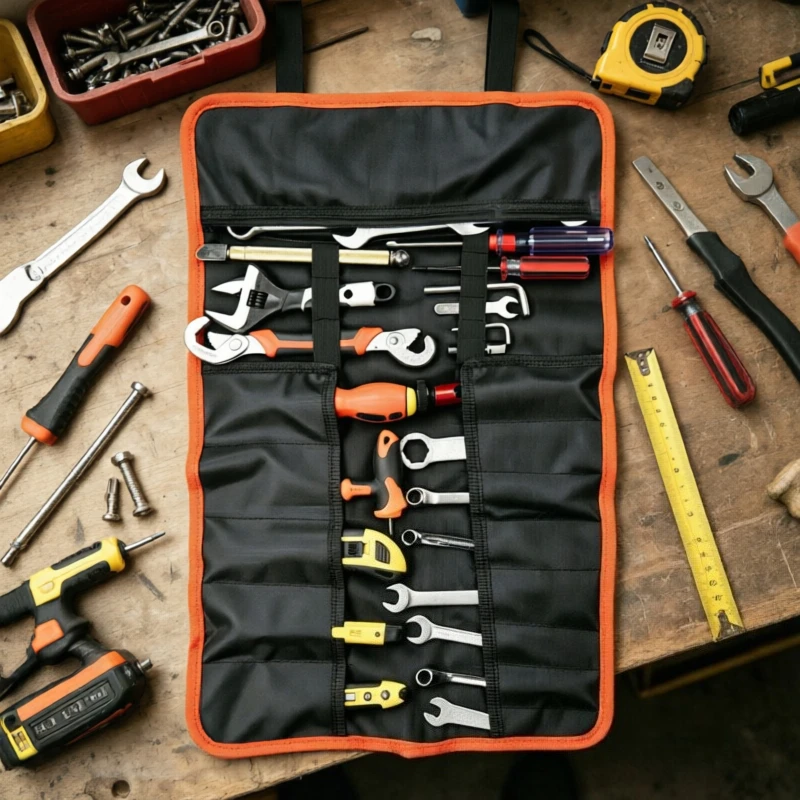 ‌Roll Up Tool Organizer Portable 13 Pockets 9 Elastic Loops 1 Bag for Household Mechanics Car Repair Workshop Must Have Storage
