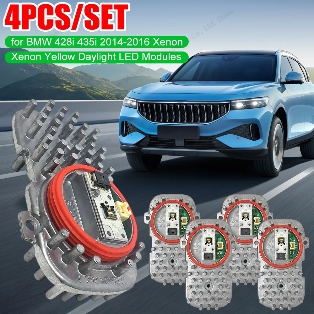 

Yellow DRL LED Module 4PCS Xenon Headlight 63117263051 DRL Yellow LED Board for BMW X3 2011-2016 X5 2011-2018 X6 2015-2019