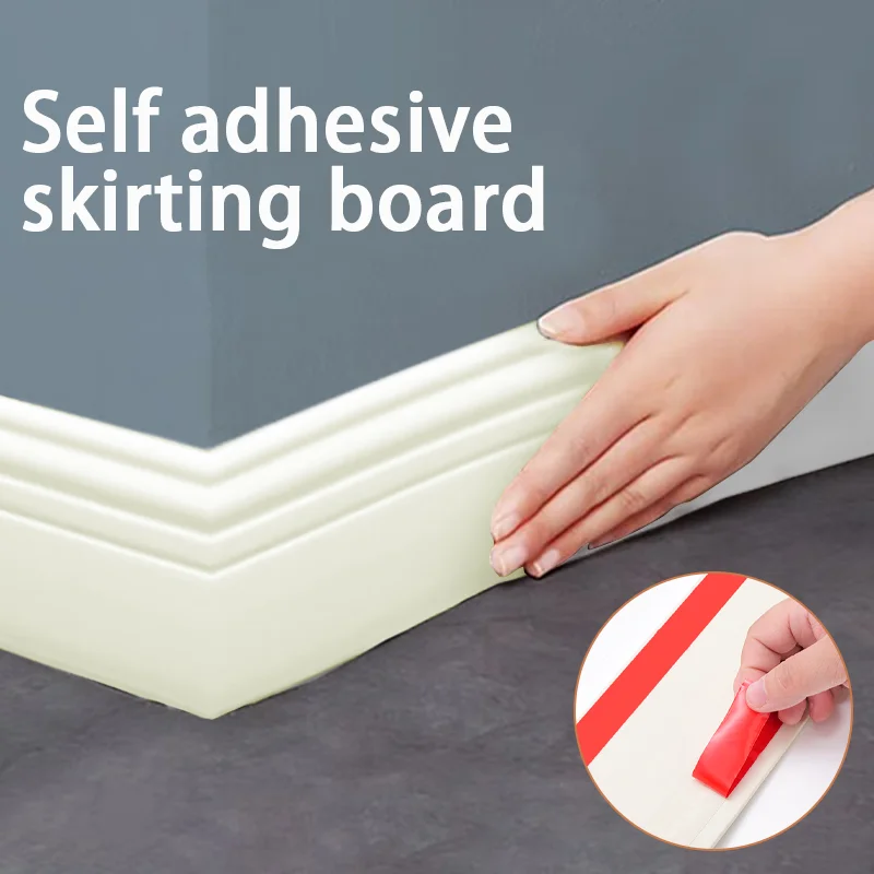 Self adhesive wall decorative strip, flexible foam decorative strip, tear off skirting, waist line decoration, home decoration