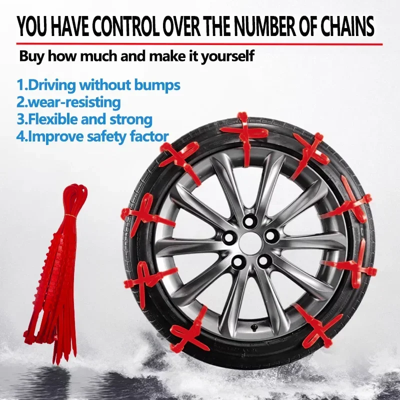 AIVC Anti-Skid Chains Automotive Anti-Skid Chains Motorcycle/Bicycle Tire Anti-Skid Chains Reusable Track Type Anti-Skid Chains