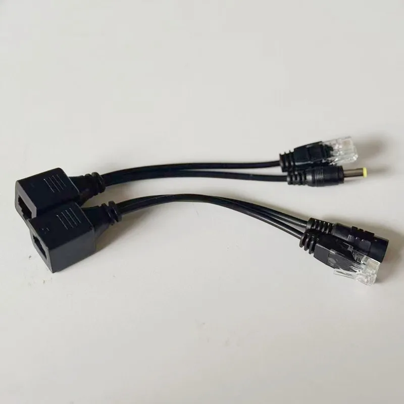 12-48V POE Cable Passive Power Over Ethernet Adapter Cable White Or Black Color POE Splitter RJ45 Injector For IP Cameras