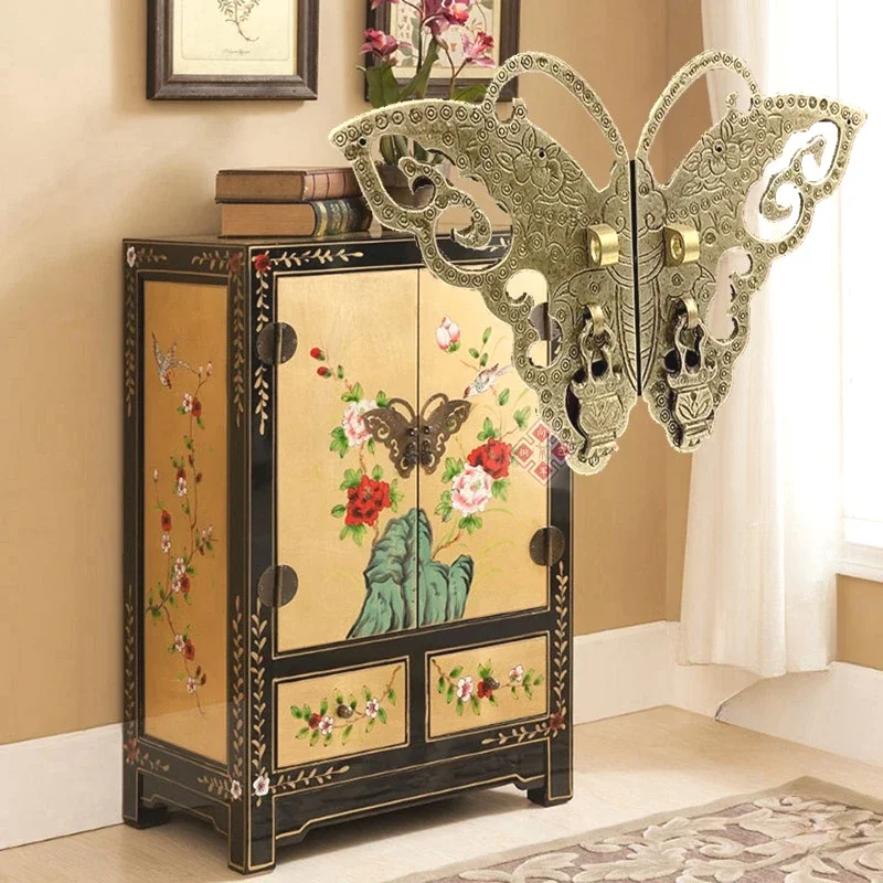 Vintage Brass Cabinet Door Handles Classic Butterfly Design Pulls for Wardrobe & Vintage Furniture Decorative Hardware