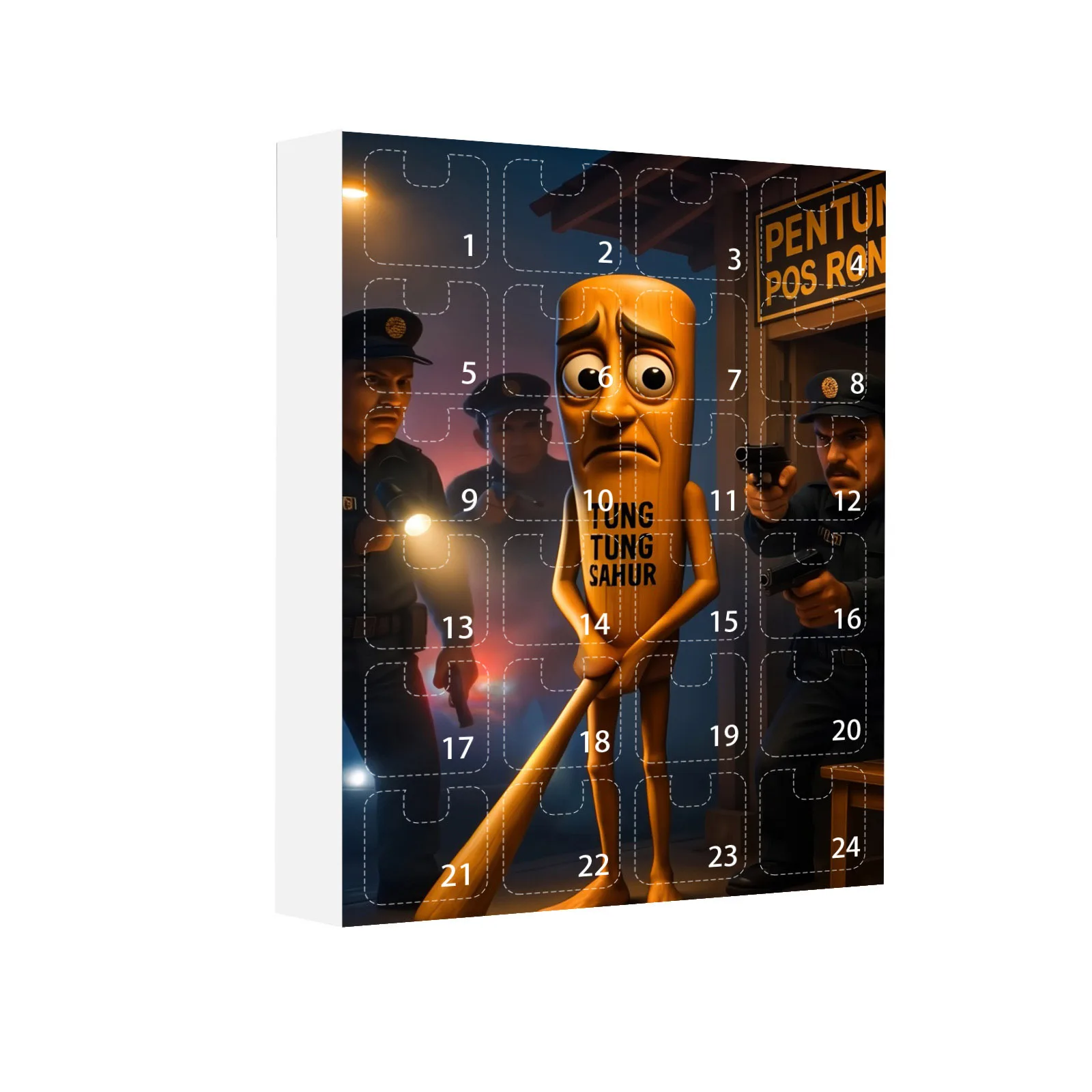 24 Uds. Figura italiana de Brainrot Tung Sahur, caja ciega, figuras Tralalero, llavero acrílico, colgante, modelo divertido, juego, juguete coleccionable