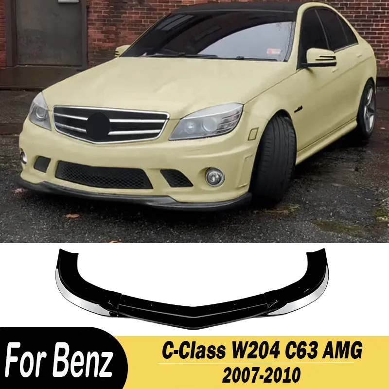 For Mercedes Benz C-Class W204 C63 AMG 2007-2010 Car Front Bumper Lip Diffuser Spoiler Splitters Body Kits