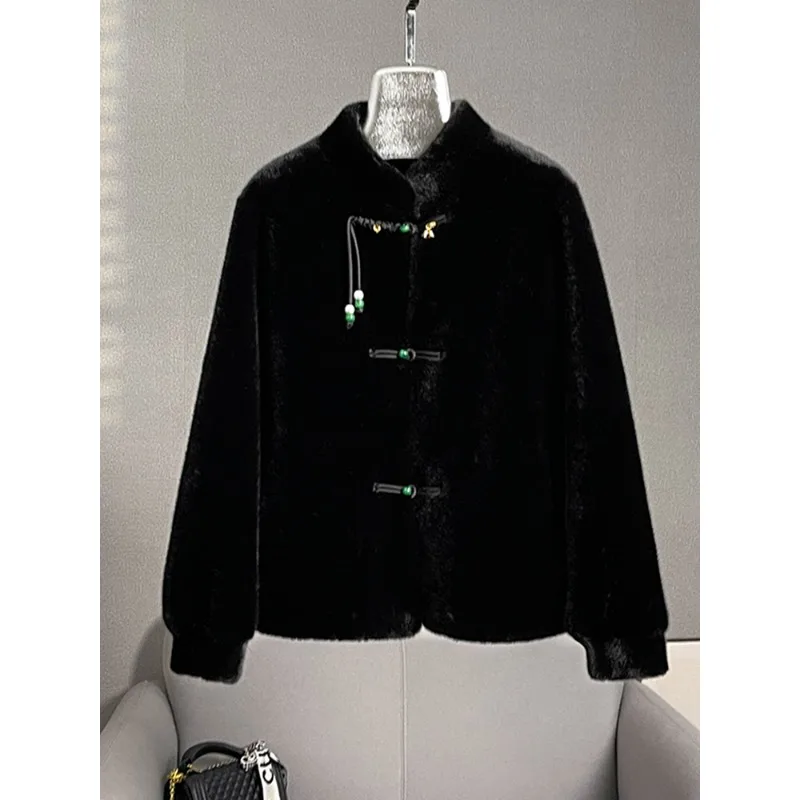 

AYUNSUE Fur Coat Woman New Arrival Short Clothes Woman Winter Coats High Quality Elegant Clothing for Woman Pelzmantel Damen