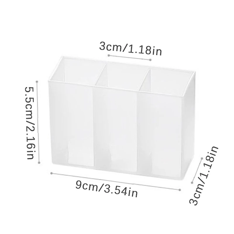 1PC Wall Mounted 3Grids Organizer Mirror Cabinet Self-adhesive Small Objects Storage Box