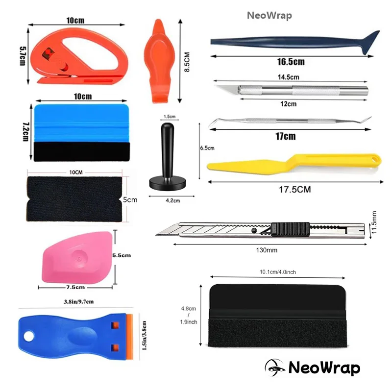 Fenster Tönung Kit Auto Wrap Werkzeuge mit Filz Rakel Allzweckmesser Schaft Dichtung Rakel Vinyl Wrap Magnet Halter Kit Abdeckung Werkzeug – Detail 1