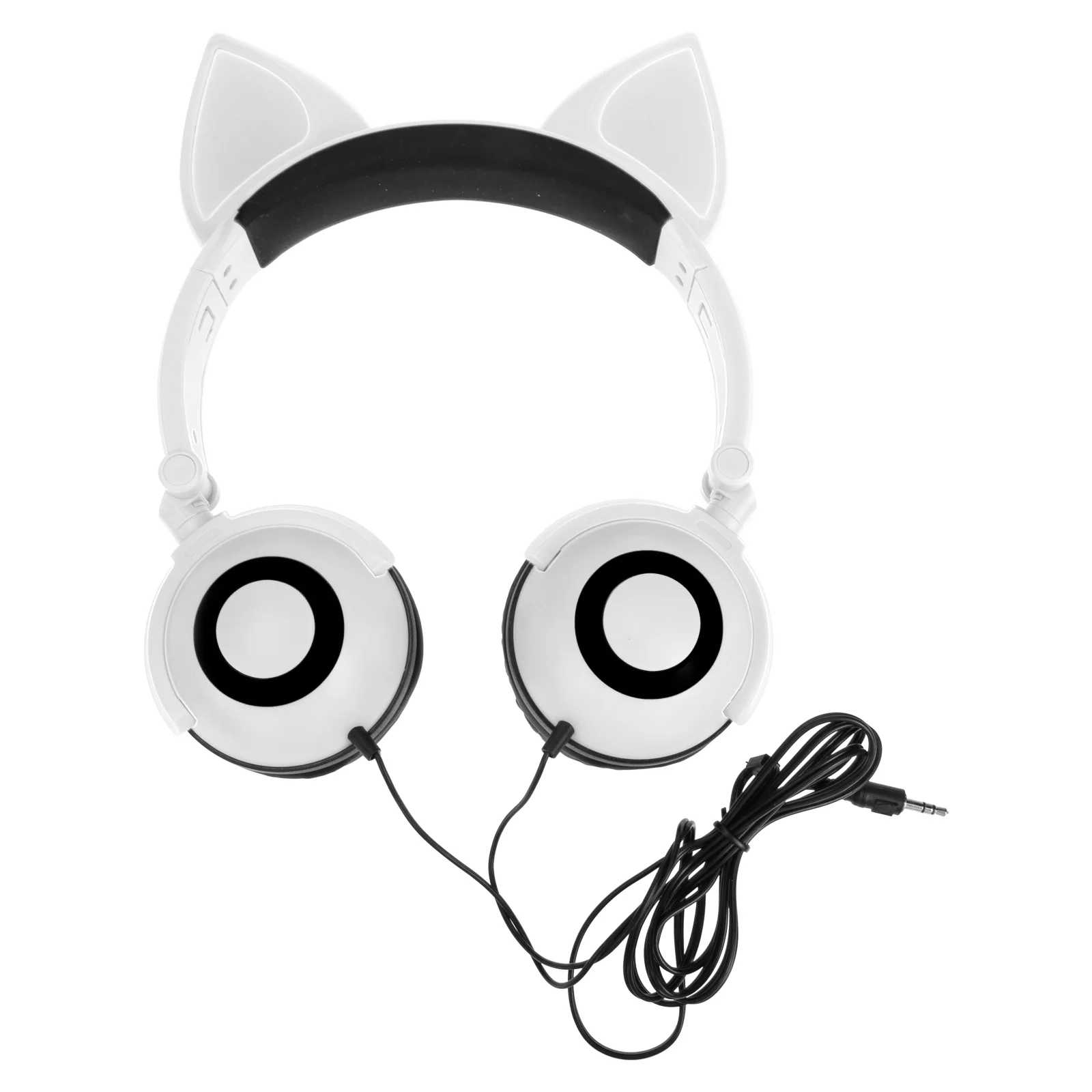 

Lovely Cat Ear Headphones Kids Glowing Light Adjustable Stereo Sound Comfortable Foldable Headset Atmosphere Light Earphones