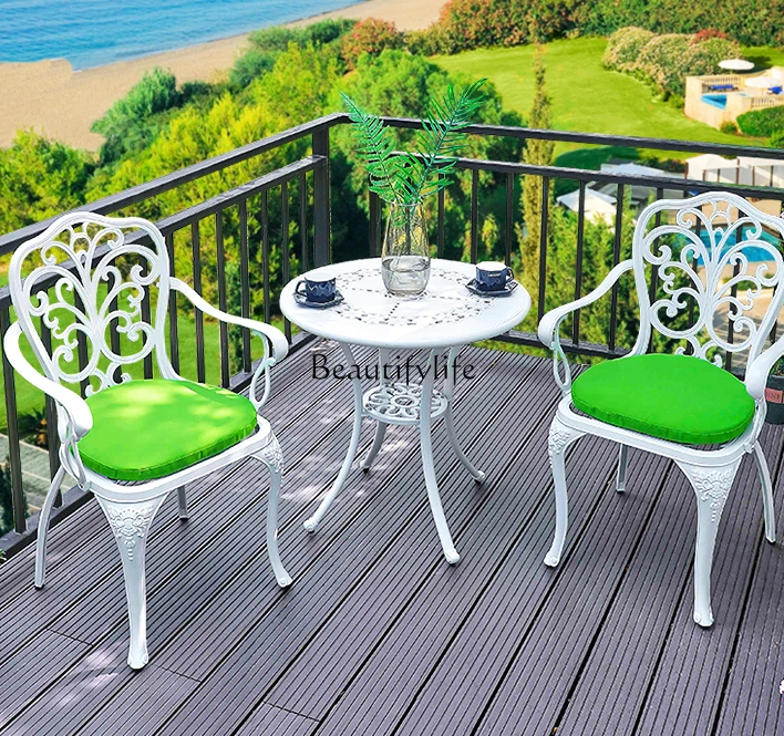 

Outdoor Cast Aluminum French Garden Home Waterproof and Sun Protection Outdoor Table and Chair