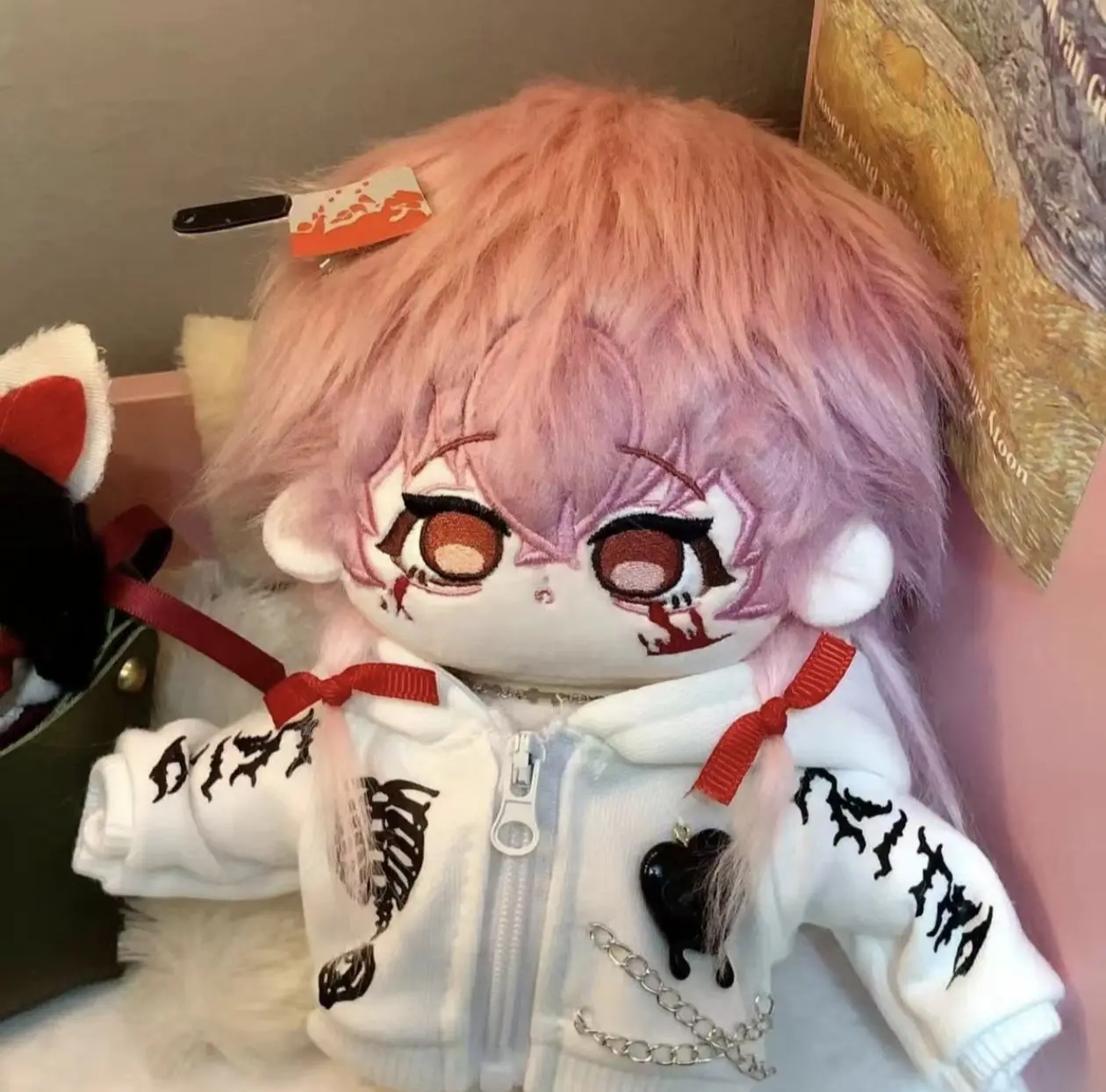 Pluszowa lalka cosplay Anime Gasai Yuno, urocza dziewczynka z różowymi włosami, wypchana zabawka, szkieletowy korpus, strój do przebierania dla fanów i kolekcjonerów.