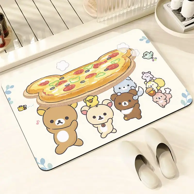 

ins cute easy bear diatom mud floor mat cartoon bathroom bathroom bathroom non-slip absorbent mat entry dirt-resistant foot pad