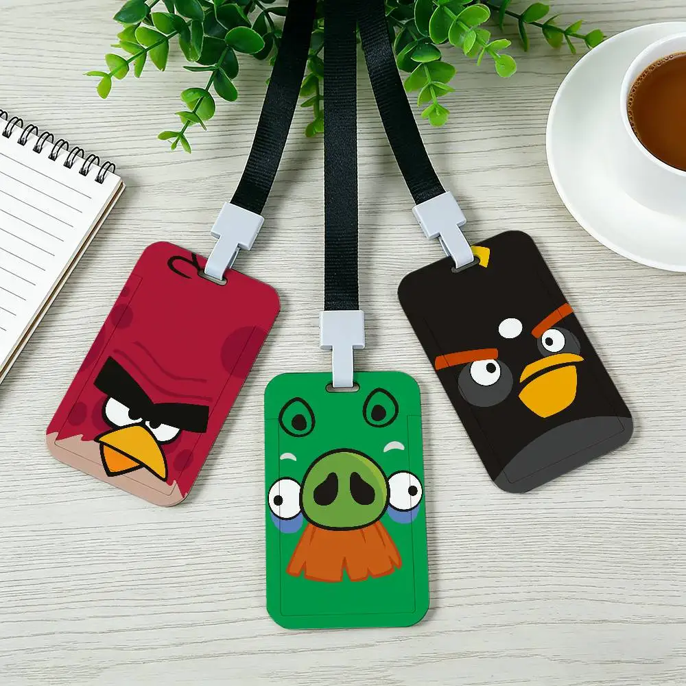 Game A-Angry Birds Card Holder Lanyard Company Staff Pass Unisex ID Name Work Card Holder Office Supplies