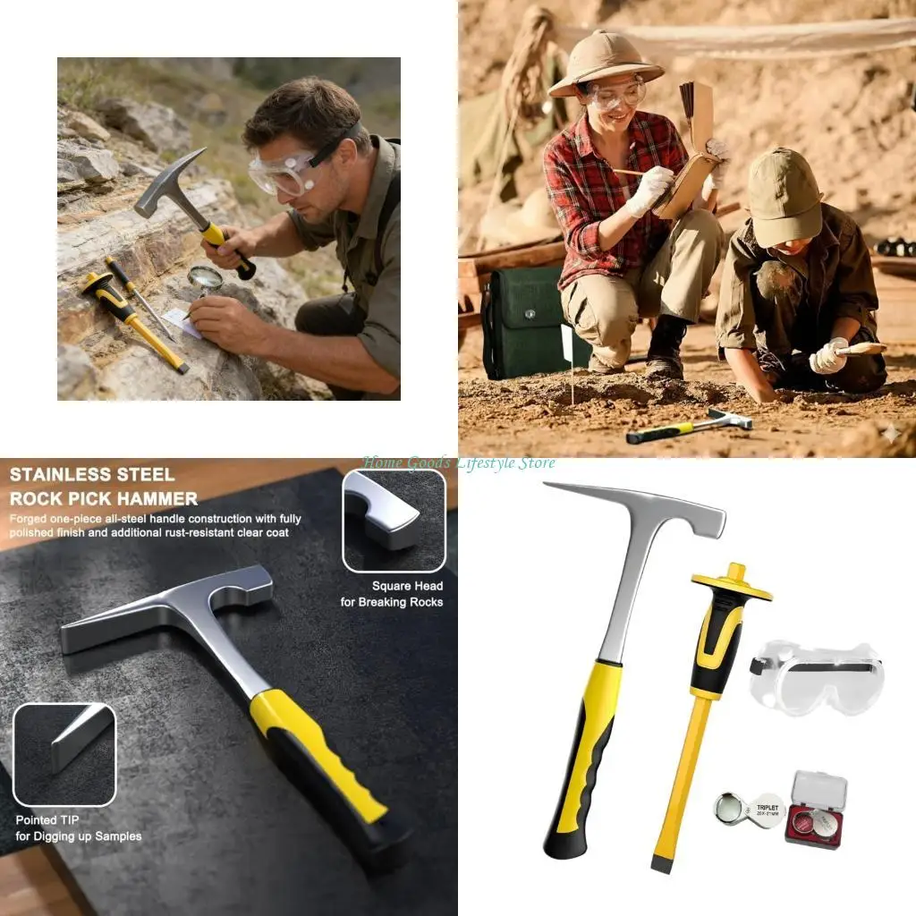

E74E Strong Metal Geological gavel And Pick Set For Field Tasks