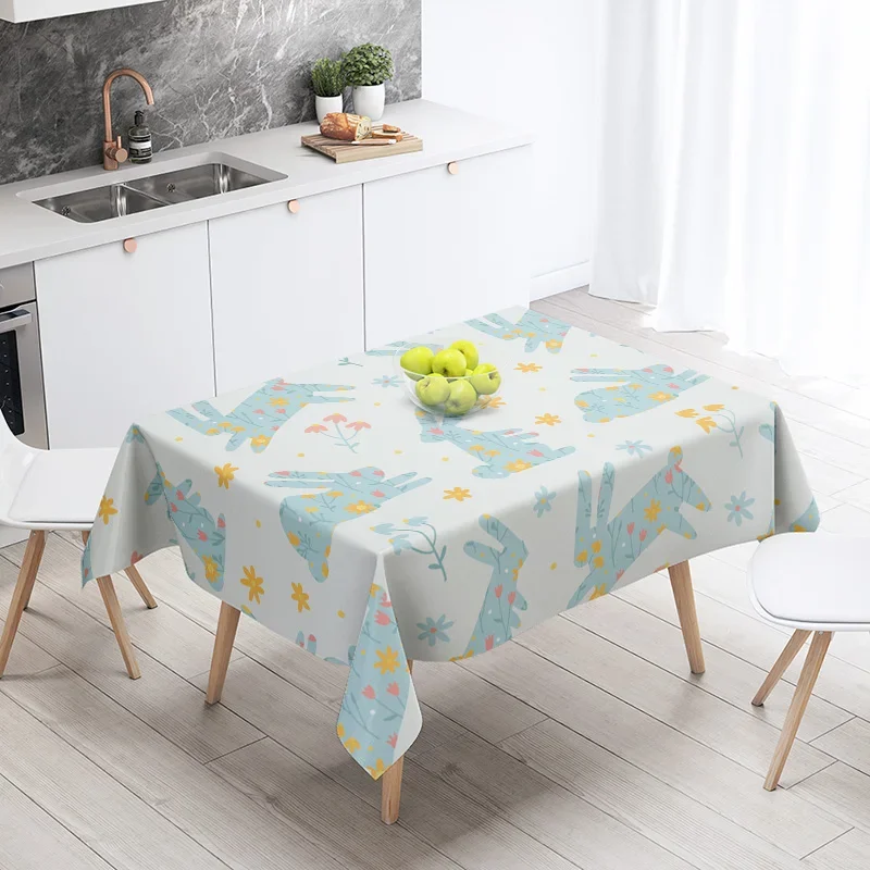 Home tablecloths dining decoration rectangular table accessories waterproof cloth Anti-stain Modern simple cute animal funny