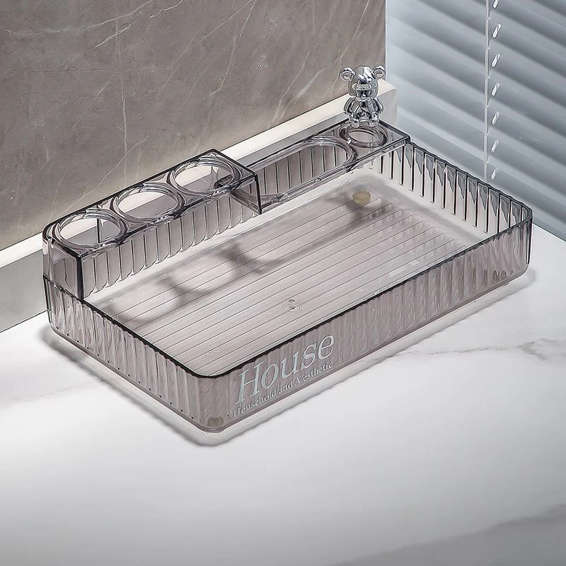 Clear Bathroom Vanity Tray,Bathroom Tray Bathtub Tray Organizer Perfume Countertop for Toiletries Soap,Towel,Tissue,Candle,Plant