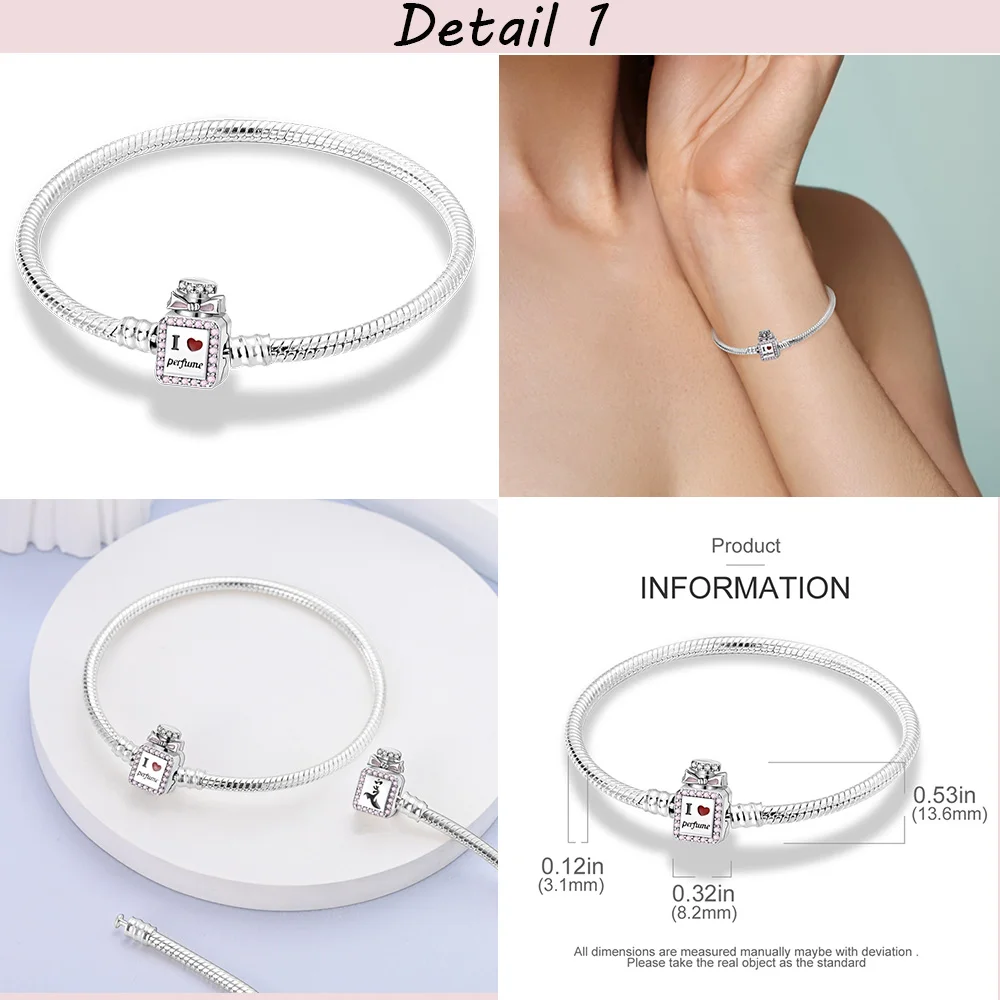 Luxury 925 Sliver Bracelets Perfume Heart Bracelet For Women Girls Female  Anniversary Party Fine Bracelet Bangles Jewelry Gifts