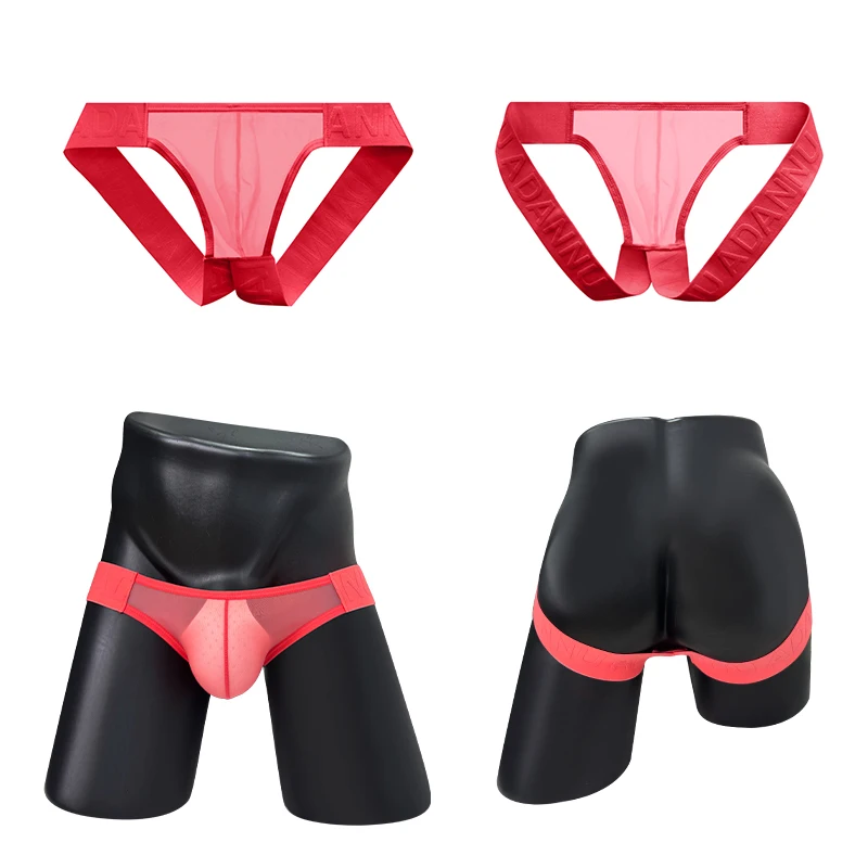 

4PCS Transparent Pouch Mans Briefs Bikini Lingerie Sexy Low Waist Soft Underwear Breathable Quick dry Male Triangle Underpants