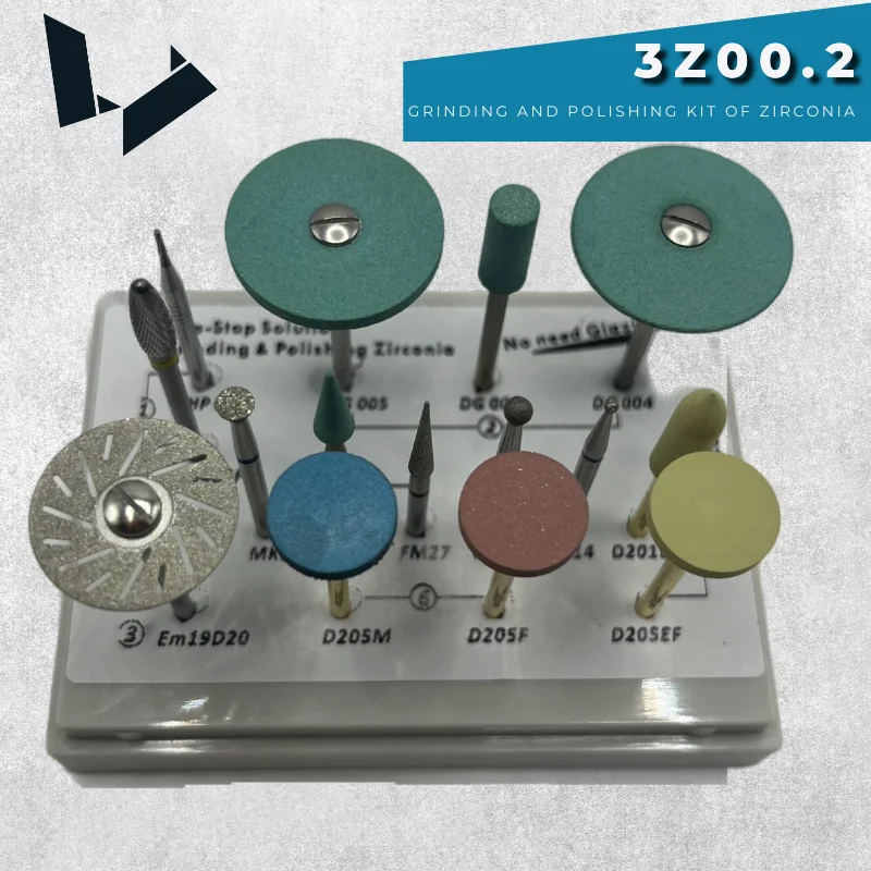 3Z00.2 Grinding and polishing Kit for Zirconia Tungsten carbide Burs  Diamond Disc Diamond Burs Diamond Stones Diamond Polishers