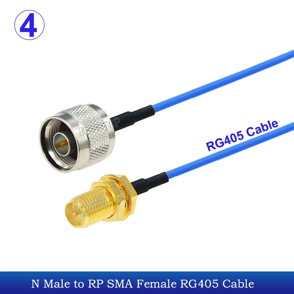 1PCS RG-405 N naar SMA Connector SMA Mannelijke/Vrouwelijke naar N Mannelijke/Vrouwelijke Blauw RG405 Coaxiale Pigtail kabel Uitbreiding Jumper 50Ohm