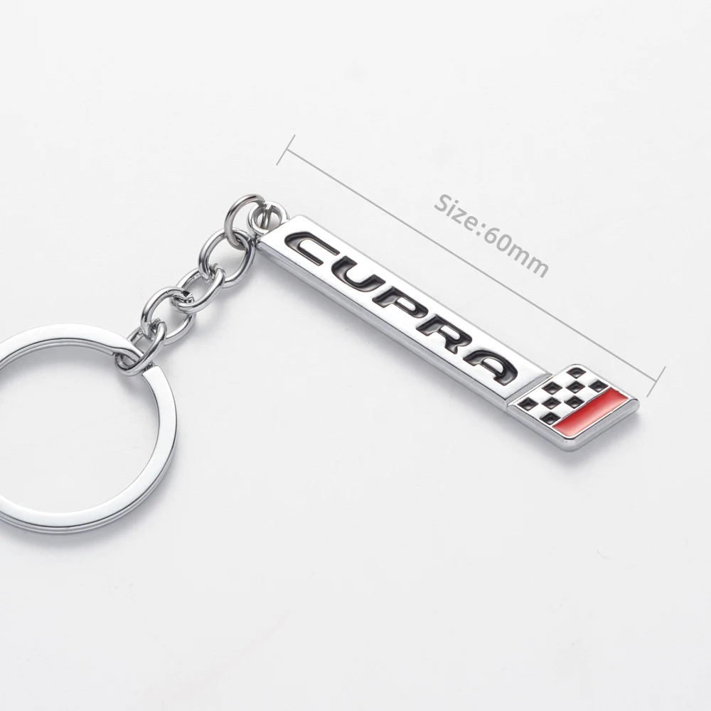 Car Keychain Race Flag Logo Metal Keyring Key Ring Holder For Ateca Mii Leon 5F Ibiza 6J Tarraco Alhambra Arona Accessories