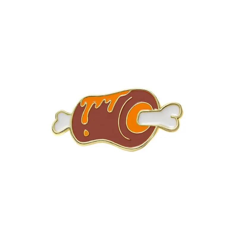 New Style Creative Cartoon Barbecue Shape Oil Drop Zinc Alloy Brooches Badges Pins For DIY Clothing Bags Hat Scarf T-shirt Jeans