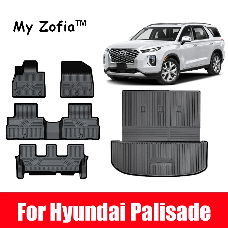 

Use for Hyundai Palisade LHD custom car carpet TPE car floor mats Full Set Fit For Palisade Mat waterproof Protective floor mats