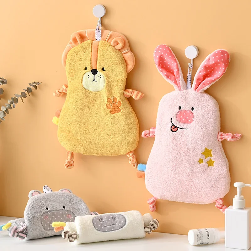 Cute Animal Hand Towel for Child Super Absorbent Microfiber Kitchen Towel High-efficiency Tableware Cleaning Towel Kitchen Tool