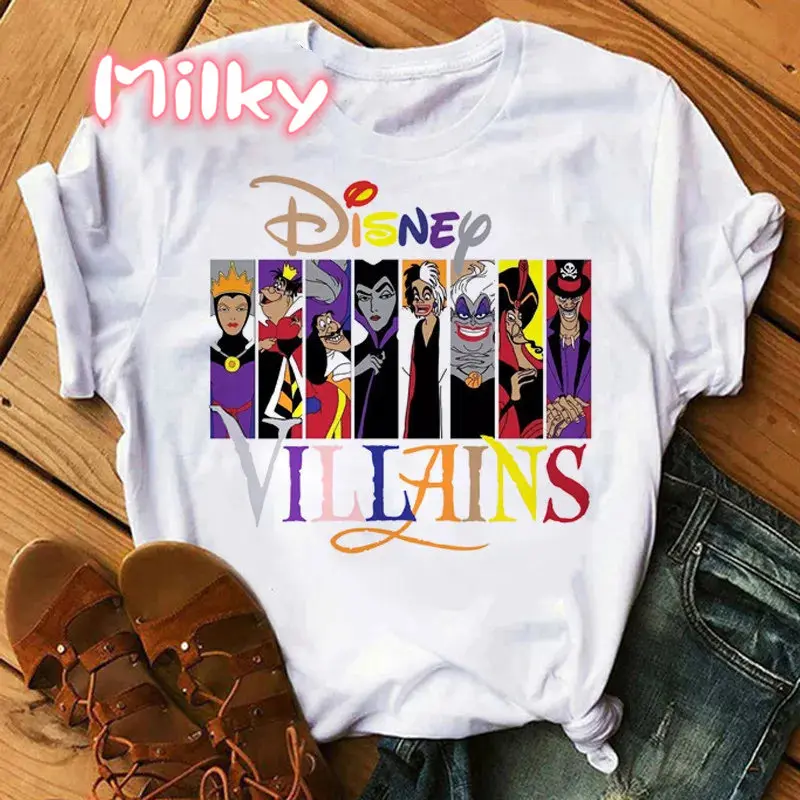 

Cartoon Villains Queen T Shirt Women Villain Printed Graphic Tees Fashion Casual Clothes Summer Tshirts Tops Tee Female T Shirt