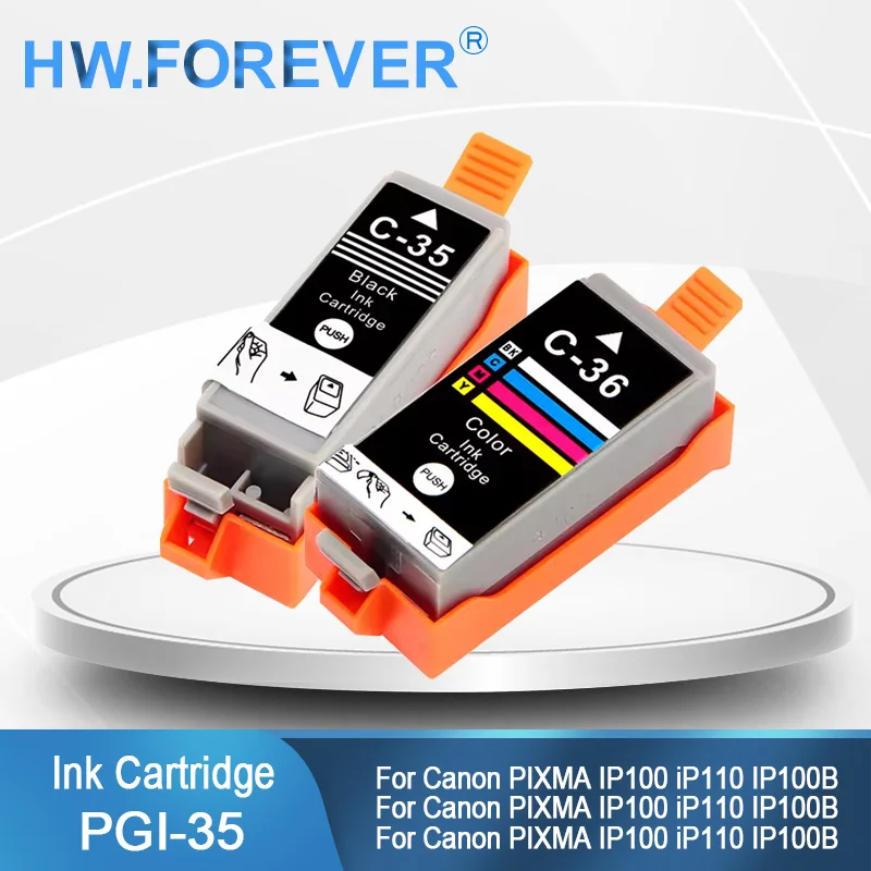 

PGI-35 PGI35 CLI-36 CLI36 Compatible Ink Cartridge for Canon PIXMA IP100 iP110 IP100B TR150 Printer Ink Cartridge