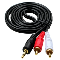 3.5mm Plug Jack Connector to 2 RCA Male Music Stereo Adapter Cable Audio AUX Line for Phones TV Sound Speakers 20m