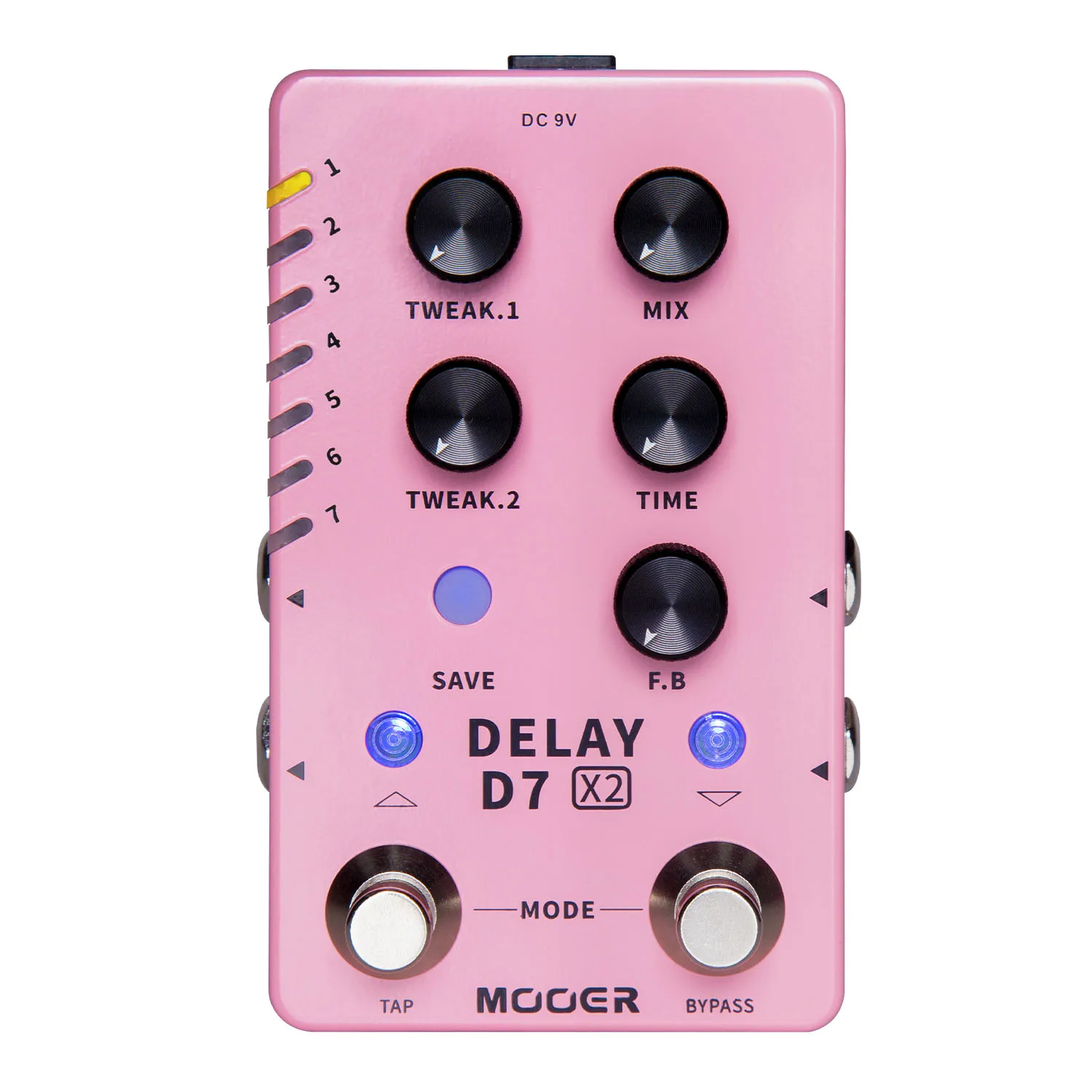 MOOER D7 X2 Delay 14 different types Delay Authentic Vintage and Modern Effects from Classic Analog Tape Experimental Low-Bit