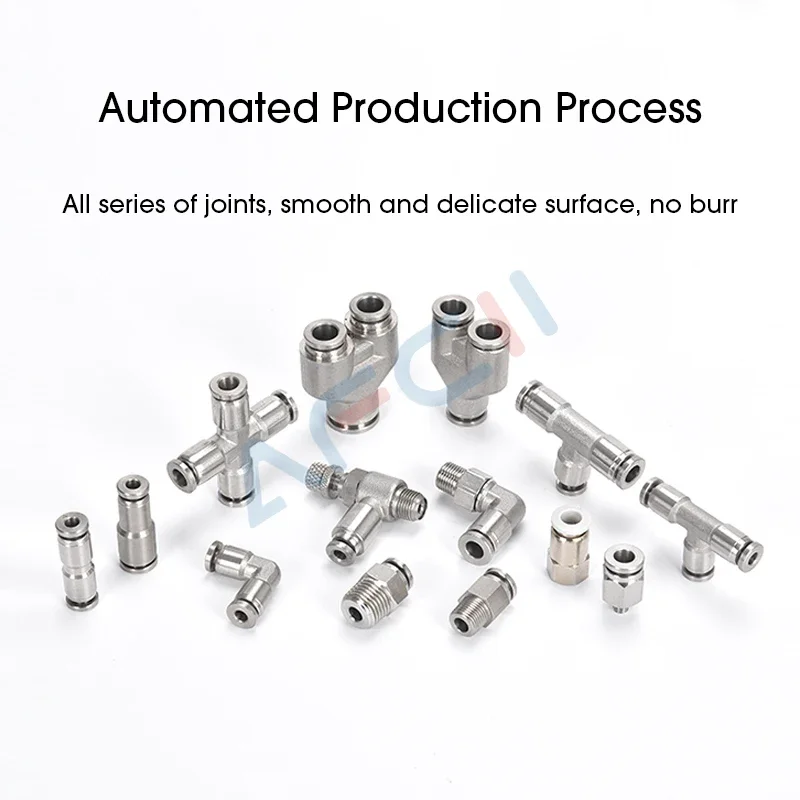 Accesorios para mangueras de aire neumáticas de acero inoxidable 304, conector de tubo de ajuste de temperatura de alta presión de liberación rápida de Metal de alta calidad