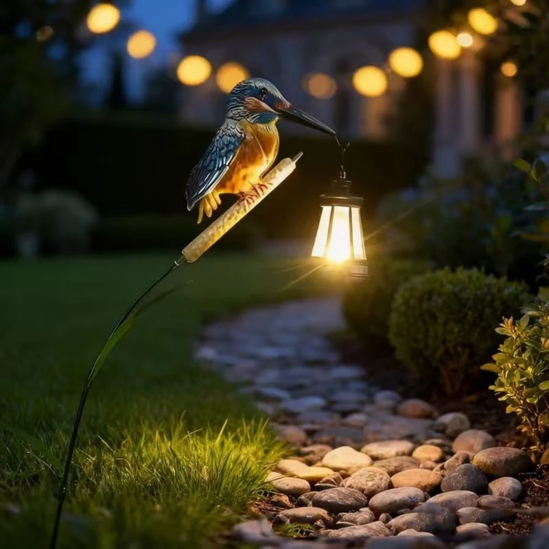 

Creative Outdoor Solar Bird Light Featuring A Detailed Iron Kingfisher Design Birthday Gift for Women Mom best sale