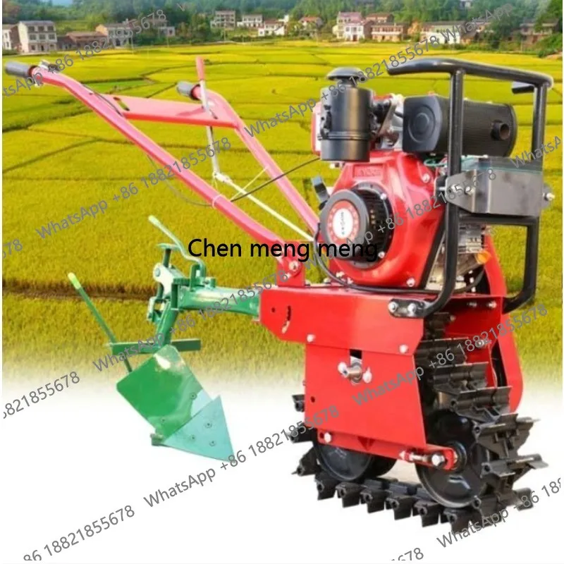 Chain track multifunctional micro tiller flip plow Micro tiller flip plow corn tiller fertilization agricultural artifact 4