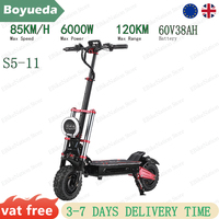 BOYUEDA S5-11 E-Scooter: 2*3000W Motor, 85km/h Top Speed, 60V 38AH Battery, 11\