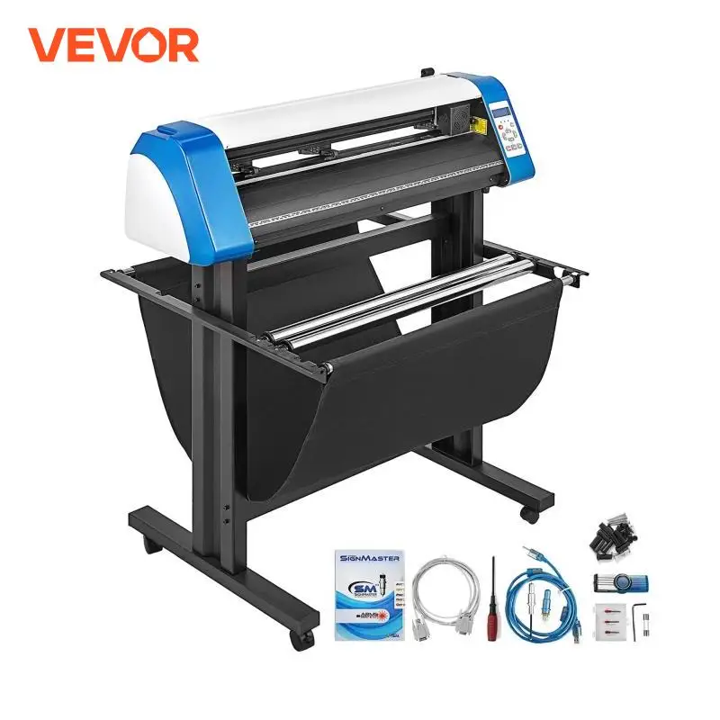 Plotter da taglio per vinile VEVOR stampante da taglio manuale di base da 28 pollici con supporto da pavimento e Software Signmaster per la pubblicità