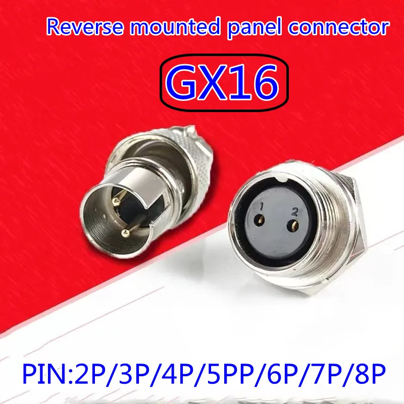 

M16 Female and Male Aviation Plug 4P / 5P / 6P / 7P / 8P / GX16 Aviation Plug Reverse Panel Mounting Gold Plated M16 Connector