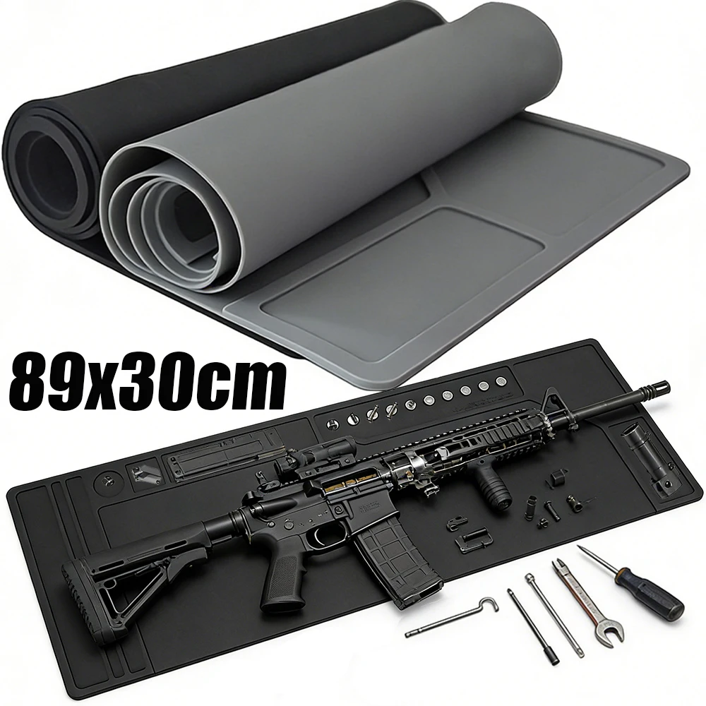 

Коврик для чистки оружия 89x30 см, подкладка для чистки пистолетов и ружей, поднос для обслуживания пистолетов с органайзером, магнитными точками и ремонтной подушечкой