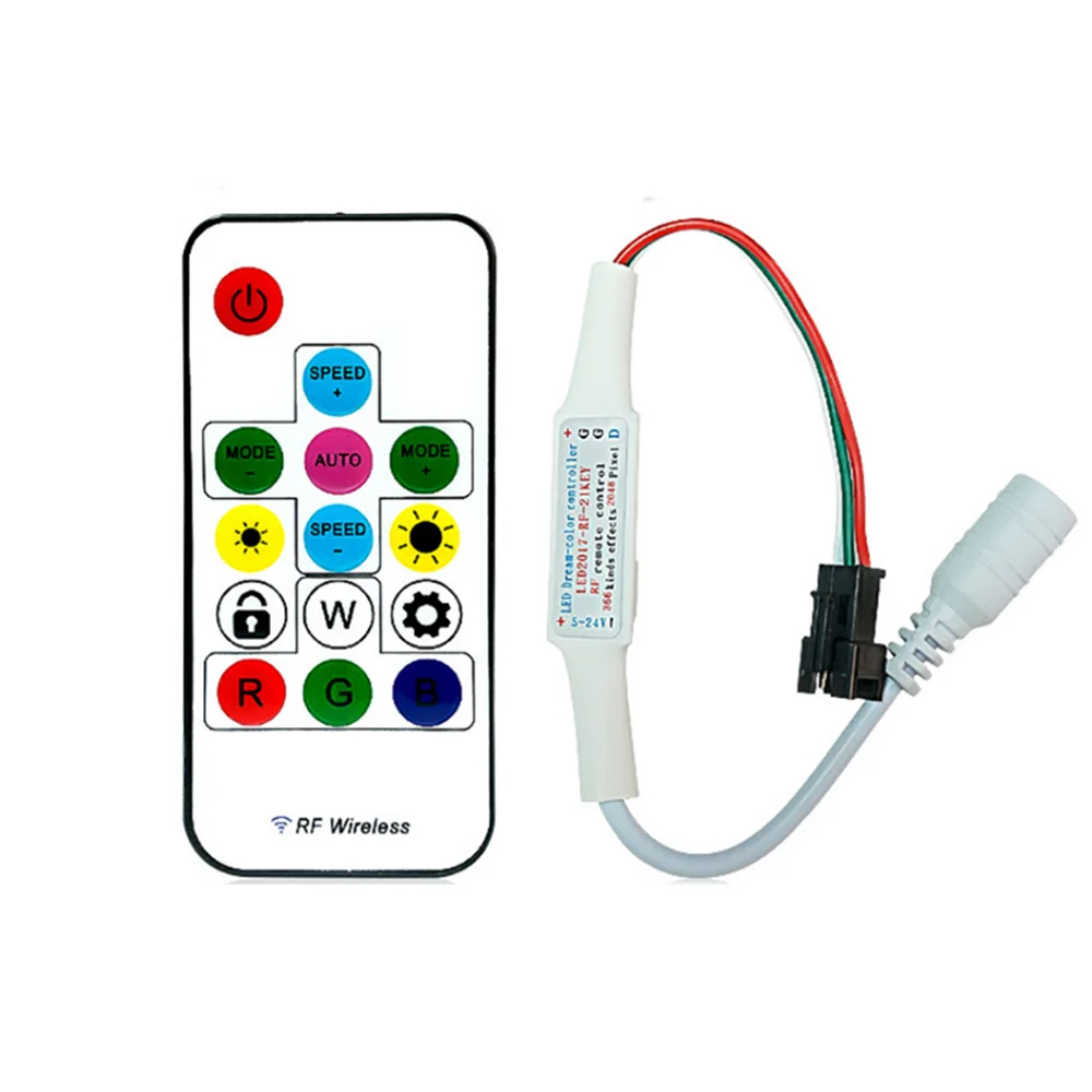 

10 pcs SP103E DC5V/12v WS2801 WS2812B DC12V 2811 Mini Digital RGB LED Strip Controller 14Key RF Wireless Remote 2048Pixels LED